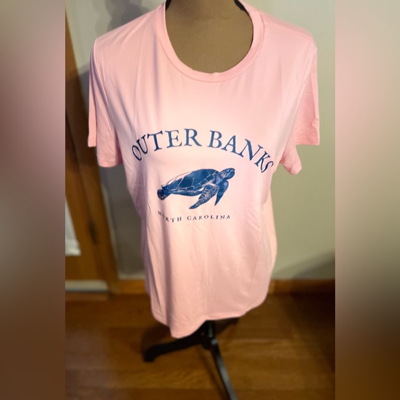 OUTER BANKS CORAL COLOR TEE, SIZE L - Picture 1 of 3